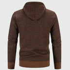 Felpa In Maglia Da Uomo Con Cappuccio Foderato E Zip, immagine 5