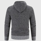Felpa In Maglia Da Uomo Con Cappuccio Foderato E Zip, immagine 7