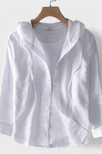 Camicia Casual Da Uomo Con Cappuccio E Bottoni, immagine 5