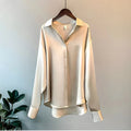 Blusa Satinata Da Donna Con Colletto E Maniche Lunghe, immagine 1