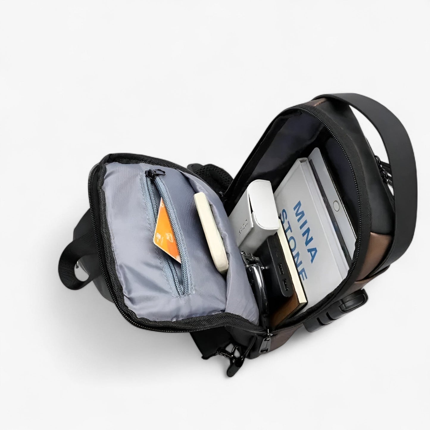 Borsa Monospalla Multicolore Antifurto Uomo — Como, immagine 2