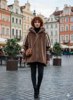 Cappotto Oversize In Pelliccia Sintetica Da Donna Con Cappuccio, immagine 7