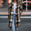 Cappotto A Quadri Da Donna Con Bottoni E Tasche, immagine 1