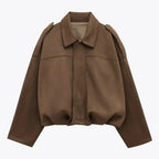 Giacca Bomber Oversize Da Donna Con Zip Frontale, immagine 3