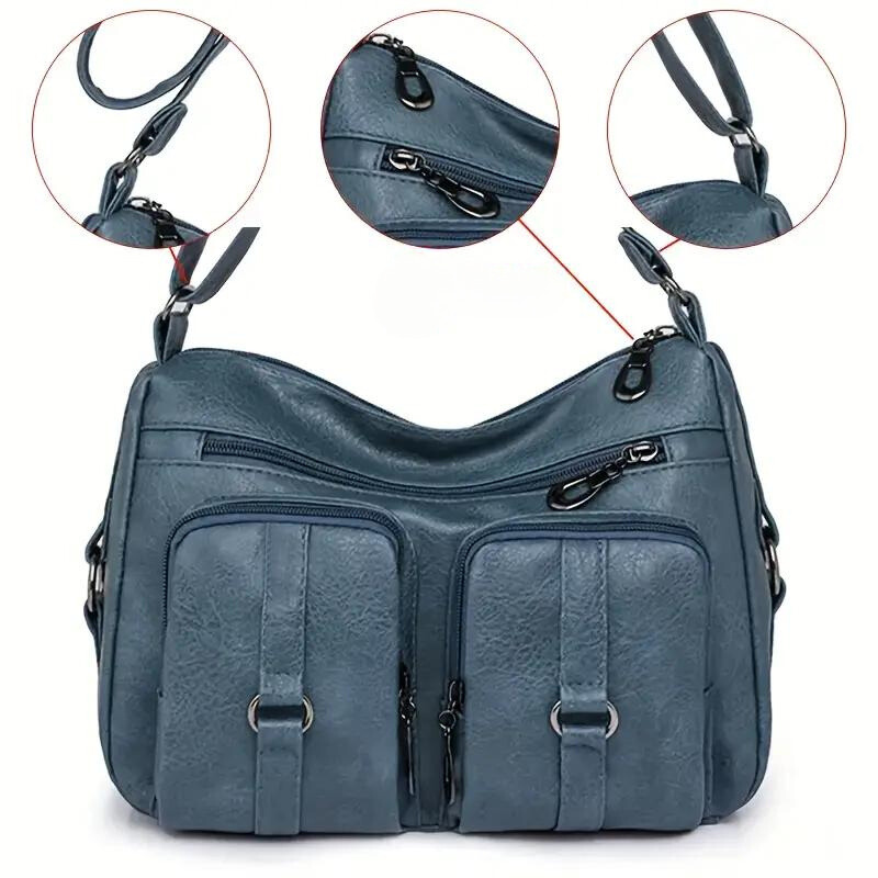Borsa A Tracolla Multicolore Multitasche Donna — Ravenna, immagine 9