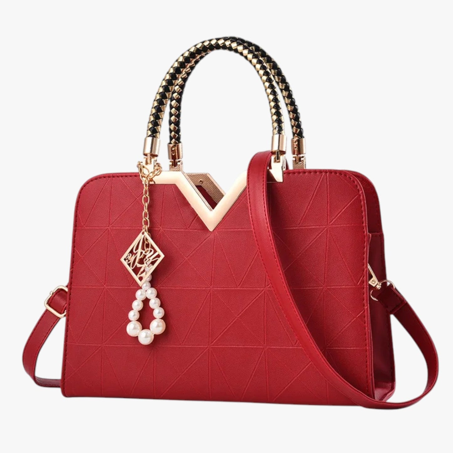 Borsa A Mano Multicolore Con Manici Gioiello Donna — Perla, immagine 10