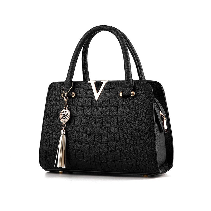 Borsa A Mano Multicolore Effetto Coccodrillo Donna — Nemi, immagine 1