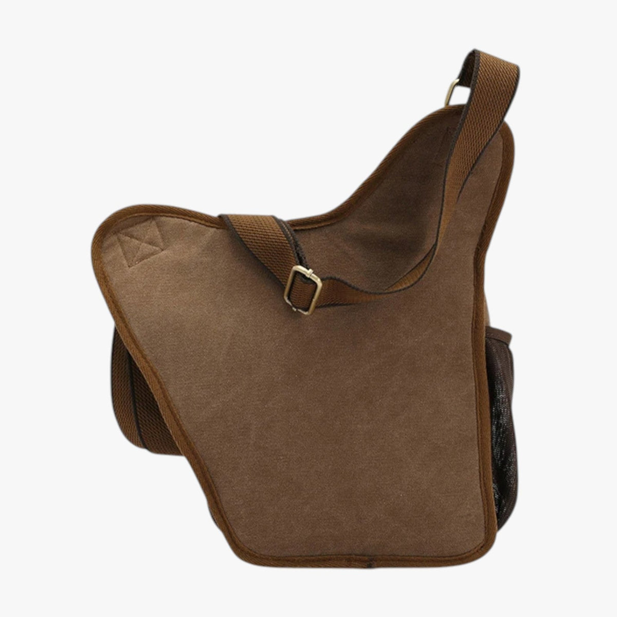 Borsa Messenger Marrone In Tela Multitasche Uomo — Siena, immagine 2