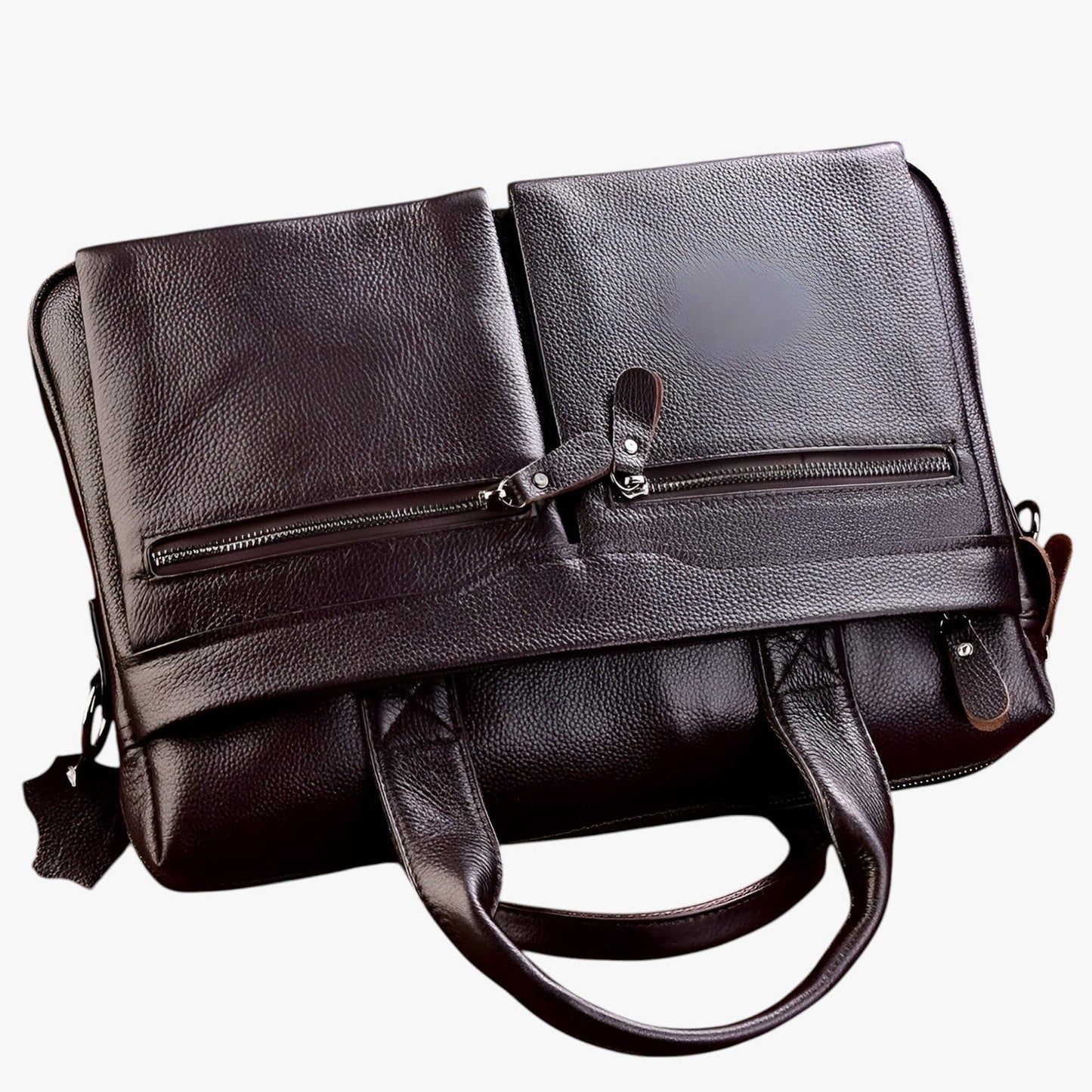 Borsa Portadocumenti Marrone Multiscomparto Uomo — Cuneo, immagine 2
