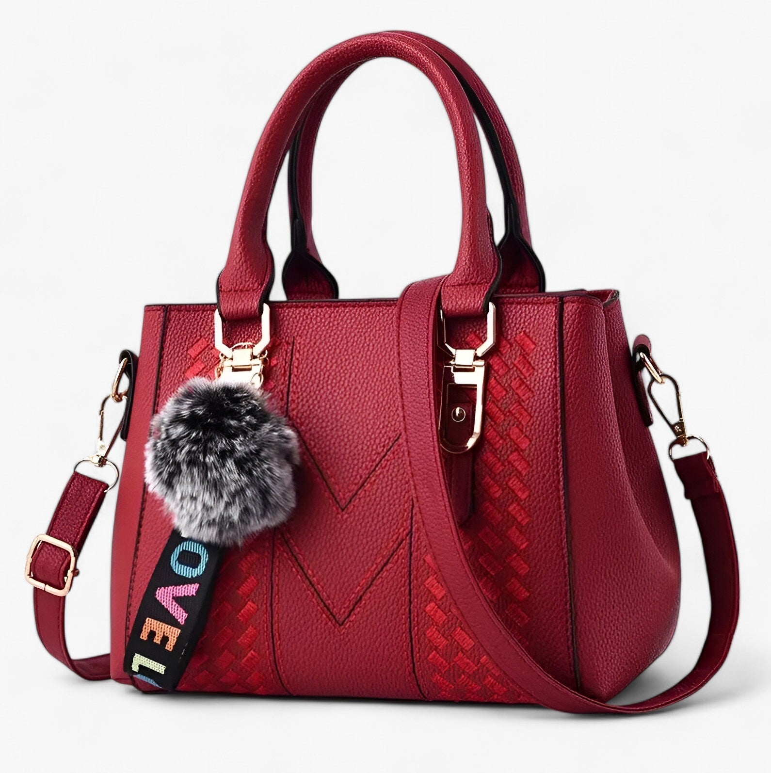 Borsa A Mano Multicolore Con Pompon Donna — Verona, immagine 11