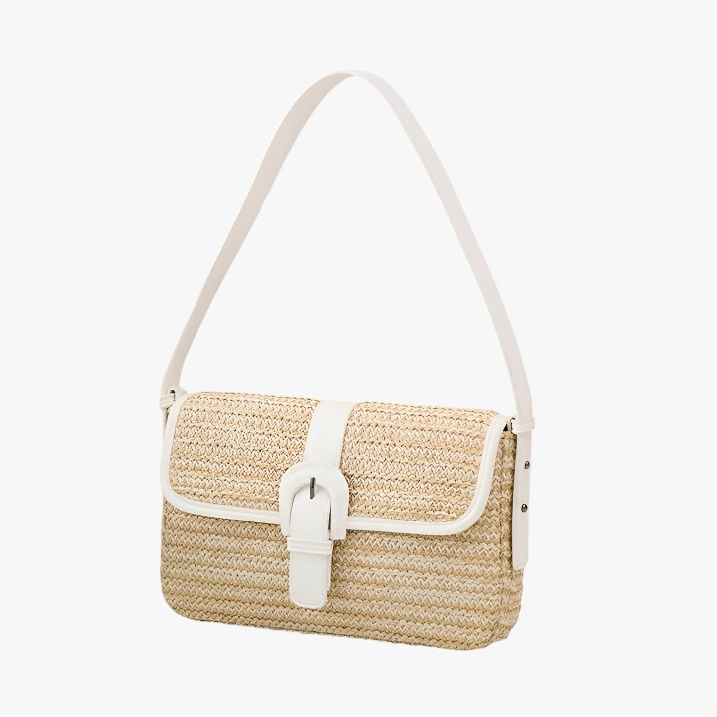 Borsa A Spalla Beige Intrecciata Donna — Ostuni, immagine 1