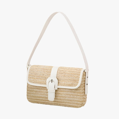 Borsa A Spalla Beige Intrecciata Donna — Ostuni, immagine 1