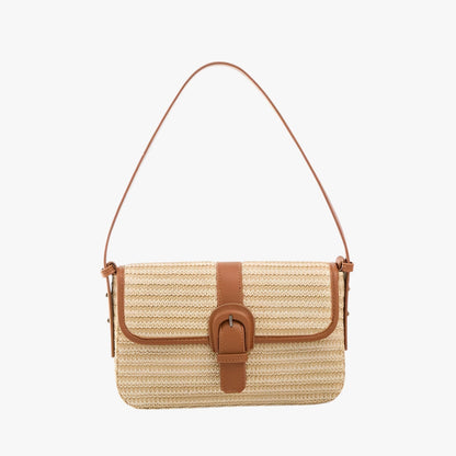 Borsa A Spalla Beige Intrecciata Donna — Ostuni, immagine 5