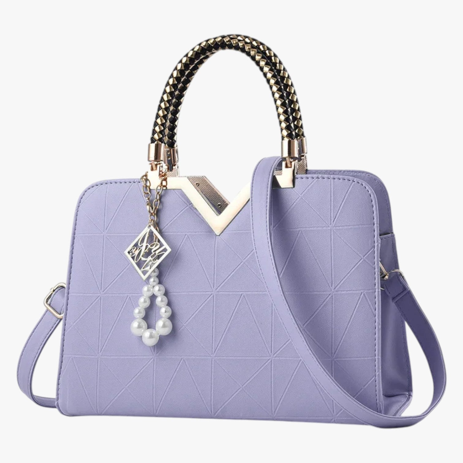 Borsa A Mano Multicolore Con Manici Gioiello Donna — Perla, immagine 13