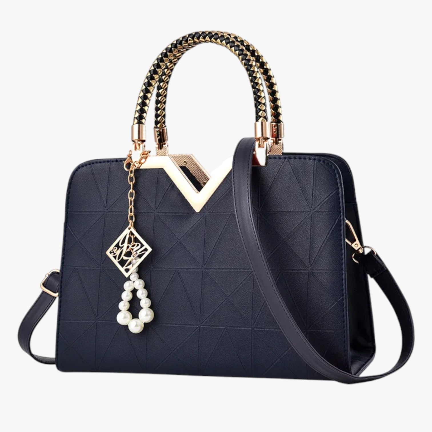 Borsa A Mano Multicolore Con Manici Gioiello Donna — Perla, immagine 6