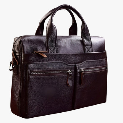 Borsa Portadocumenti Marrone Multiscomparto Uomo — Cuneo, immagine 5