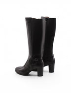 Stivali Neri In Pelle Da Donna Con Tacco 7,5 Cm E Plateau 2 Cm, immagine 4
