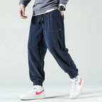 Pantaloni In Velluto A Coste Da Uomo Con Coulisse E Tasche, immagine 1