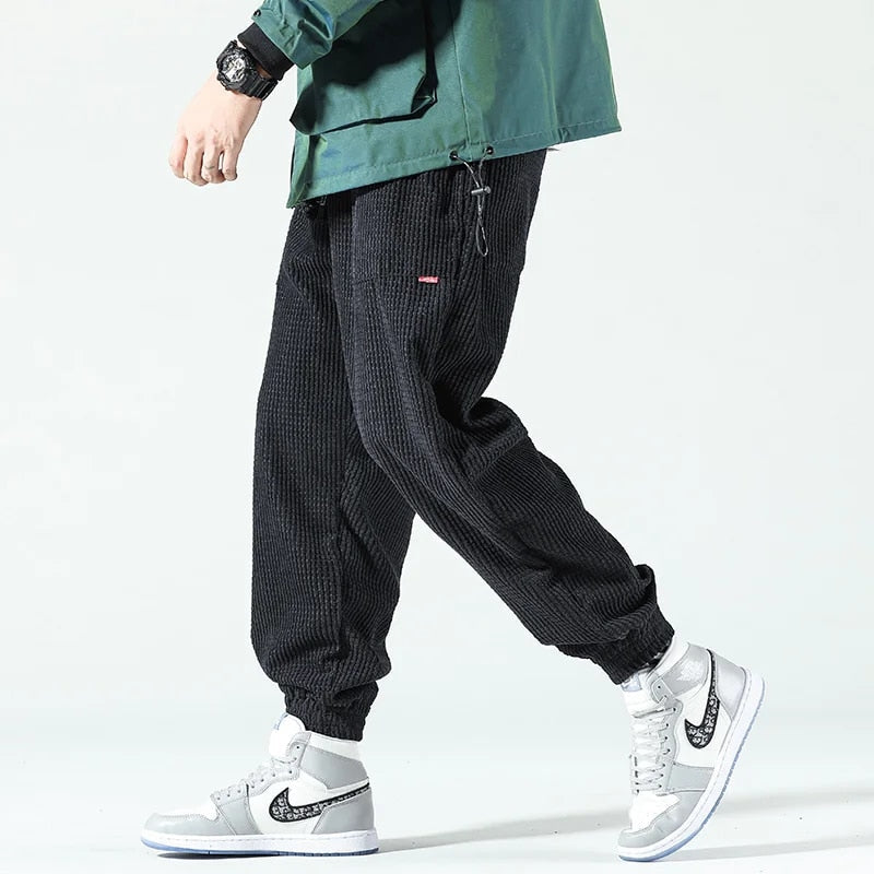 Pantaloni In Velluto A Coste Da Uomo Con Coulisse E Tasche, immagine 2