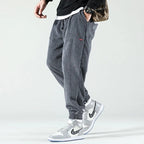 Pantaloni In Velluto A Coste Da Uomo Con Coulisse E Tasche, immagine 3