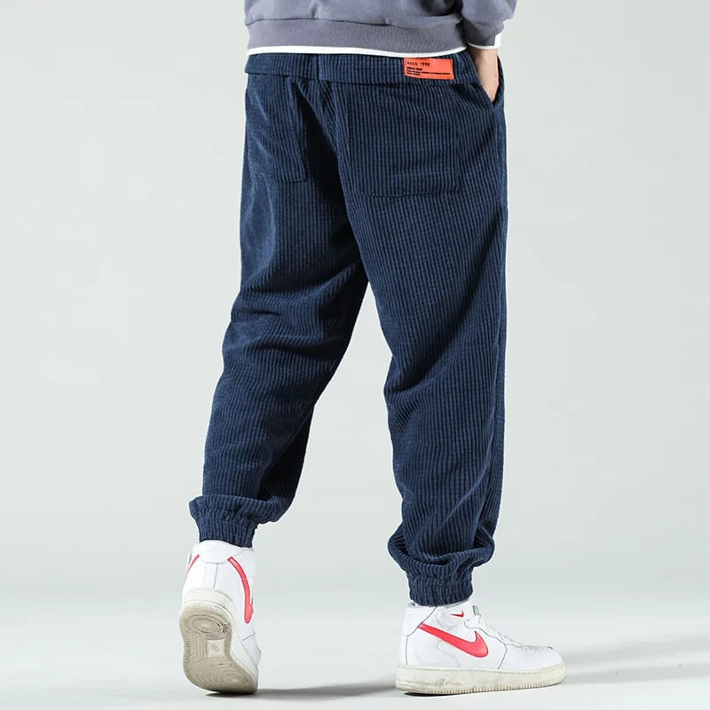 Pantaloni In Velluto A Coste Da Uomo Con Coulisse E Tasche, immagine 4