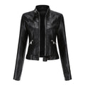 Giacca Biker Da Donna Con Collo Alto E Zip Frontale, immagine 1