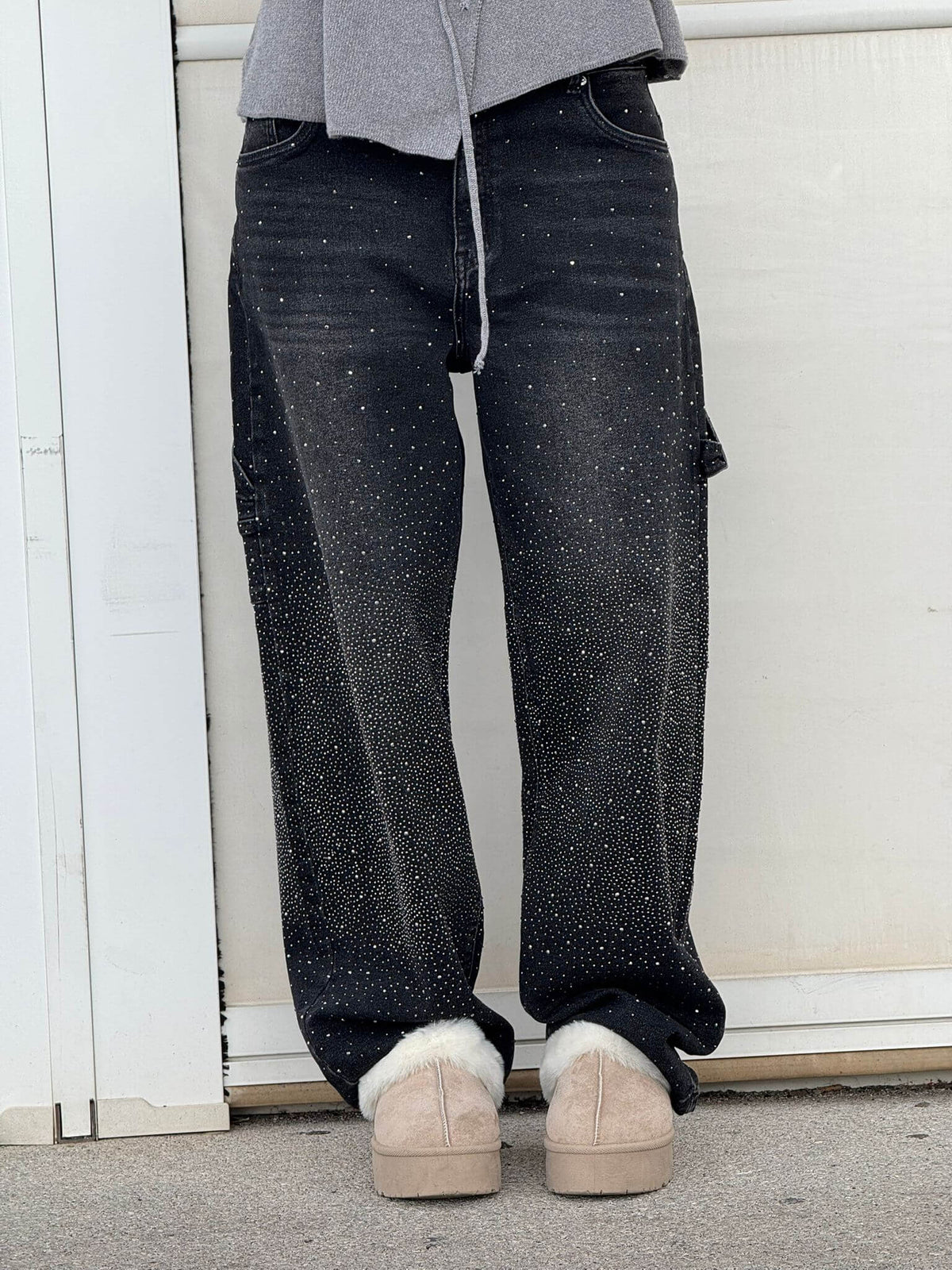 Jeans Balloon Da Donna A Gamba Larga Con Dettagli Brillanti, immagine 16