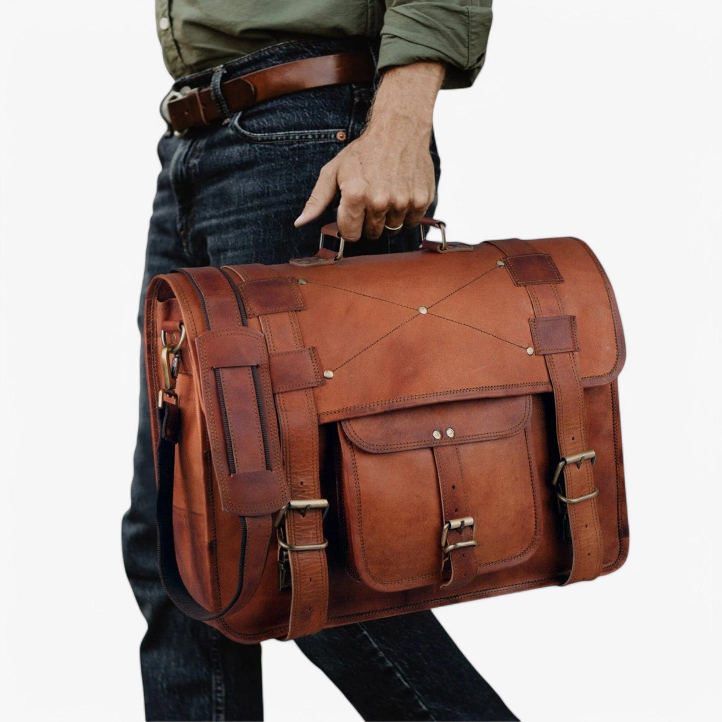 Borsa Messenger Multiformato Con Tracolla Unisex — Rovere, immagine 1