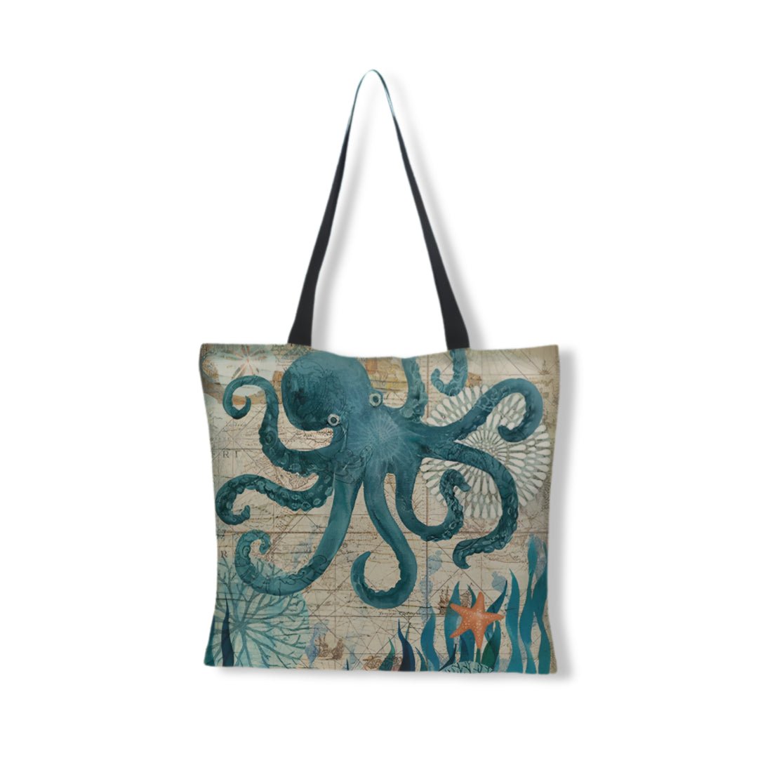 Borsa Tote Mare Multicolore Stampata Donna — Marina, immagine 2
