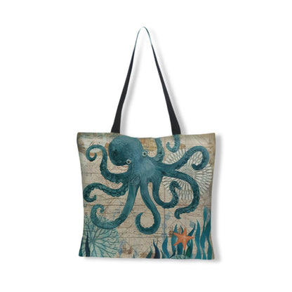 Borsa Tote Mare Multicolore Stampata Donna — Marina, immagine 2