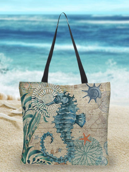 Borsa Tote Mare Multicolore Stampata Donna — Marina, immagine 5