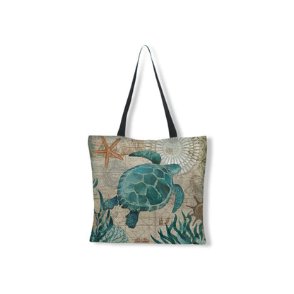 Borsa Tote Mare Multicolore Stampata Donna — Marina, immagine 1