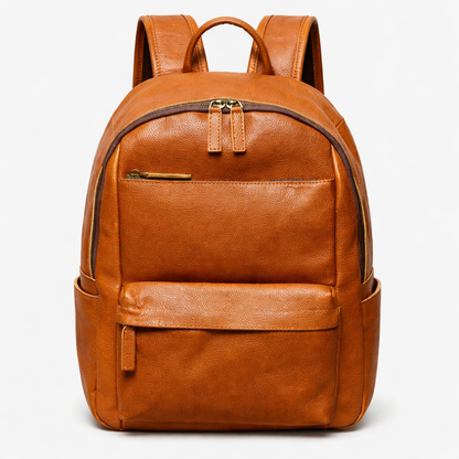 Zaino Marrone Porta Laptop Da 15,6 Pollici Uomo — Cuoio, immagine 1