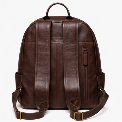 Zaino Marrone Porta Laptop Da 15,6 Pollici Uomo — Cuoio, immagine 4