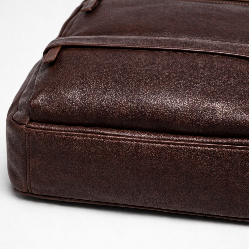 Zaino Marrone Porta Laptop Da 15,6 Pollici Uomo — Cuoio, immagine 9