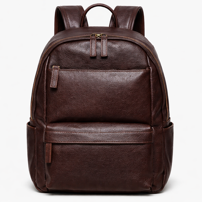 Zaino Marrone Porta Laptop Da 15,6 Pollici Uomo — Cuoio, immagine 3