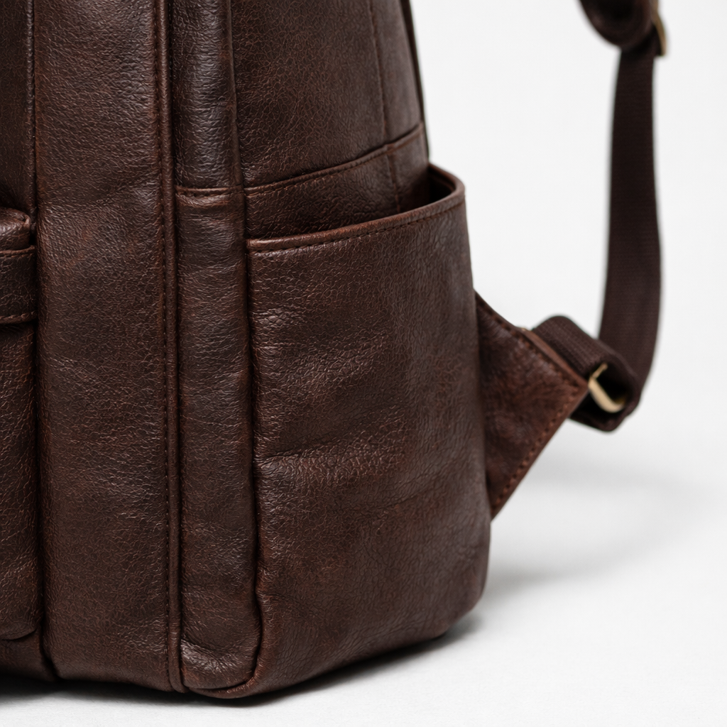 Zaino Marrone Porta Laptop Da 15,6 Pollici Uomo — Cuoio, immagine 8