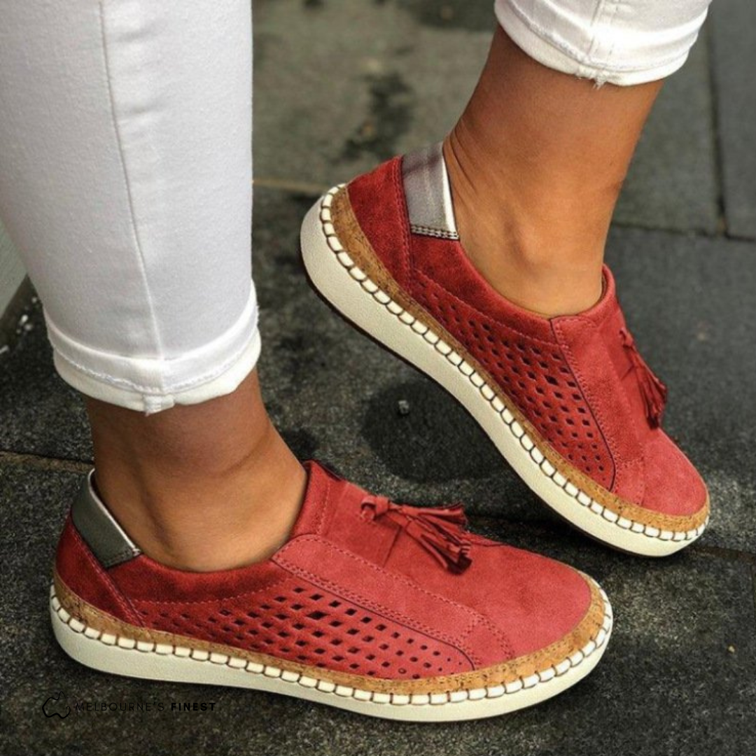 Sneakers Slip On Da Donna Traforate Con Suola Spessa, immagine 2