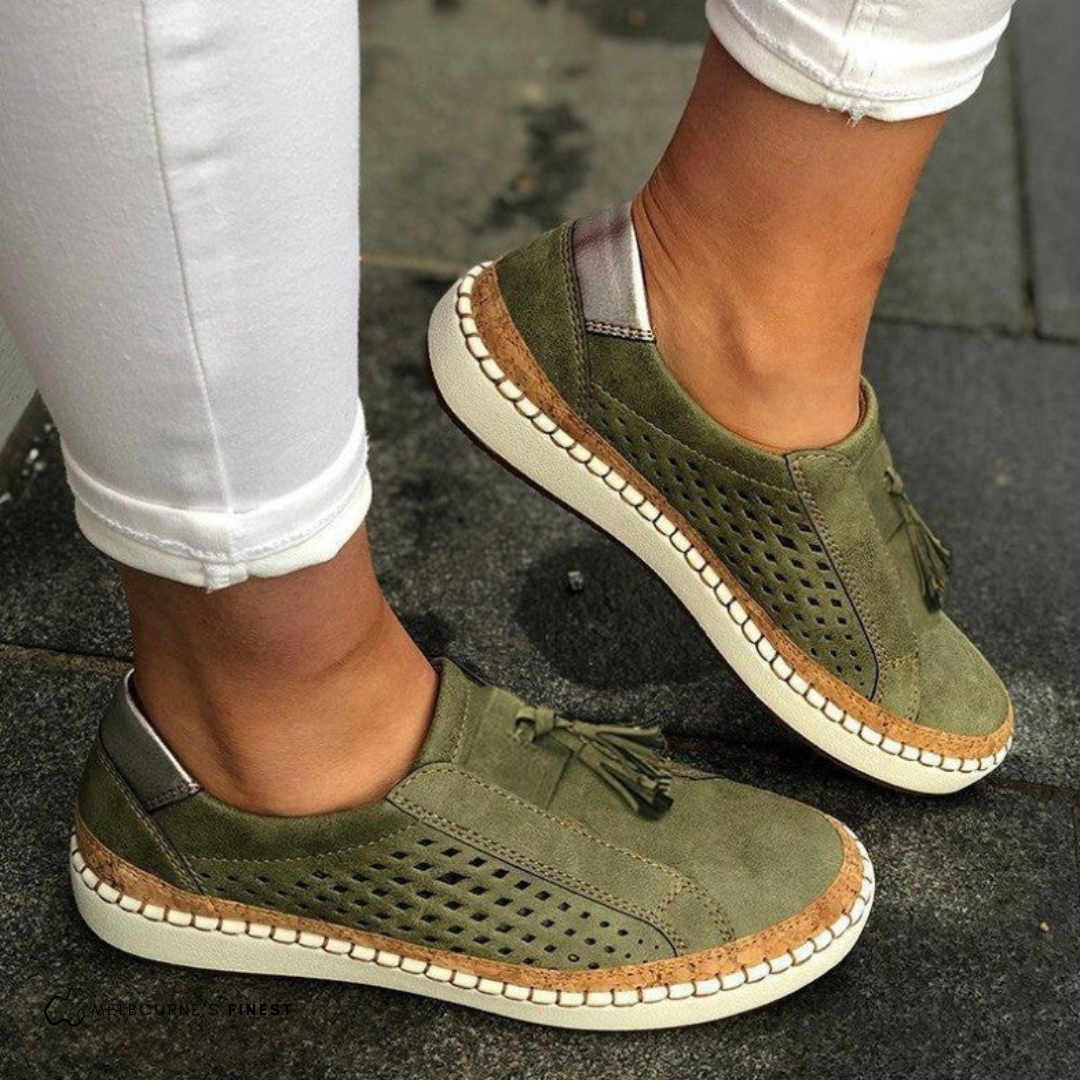 Sneakers Slip On Da Donna Traforate Con Suola Spessa, immagine 1