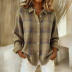 Camicia A Quadri Da Donna Con Colletto E Maniche Lunghe, immagine 2