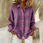 Camicia A Quadri Da Donna Con Colletto E Maniche Lunghe, immagine 3