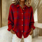 Camicia A Quadri Da Donna Con Colletto E Maniche Lunghe, immagine 4