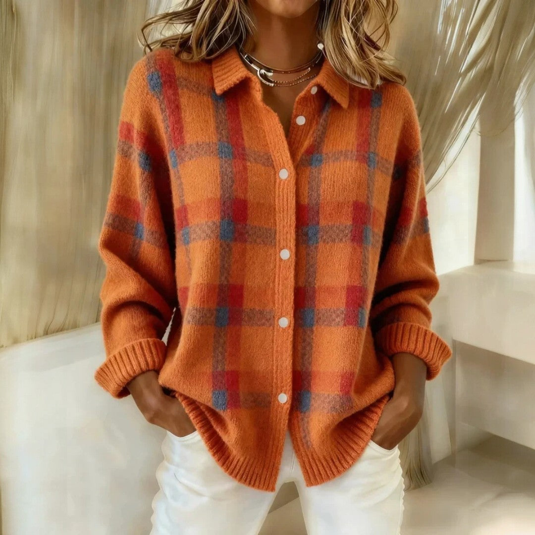 Camicia A Quadri Da Donna Con Colletto E Maniche Lunghe, immagine 5