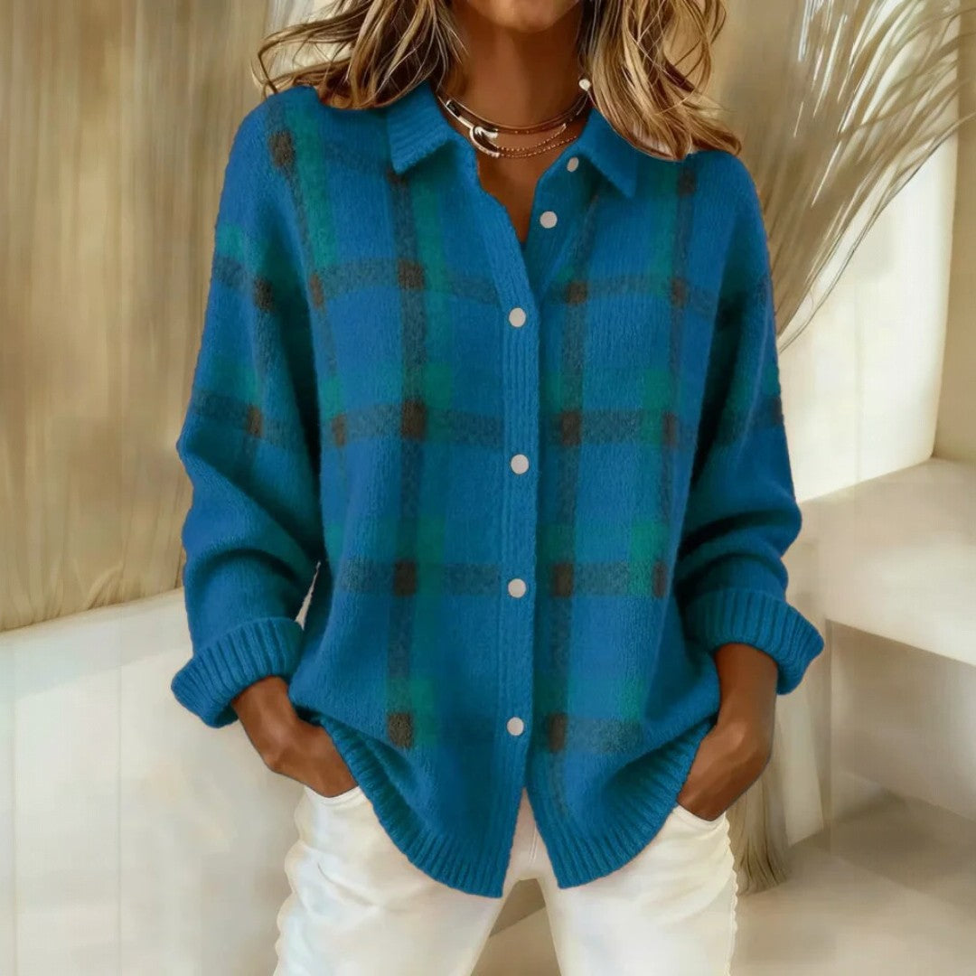Camicia A Quadri Da Donna Con Colletto E Maniche Lunghe, immagine 6