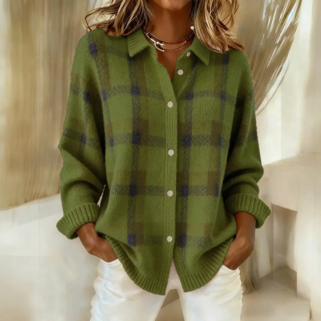 Camicia A Quadri Da Donna Con Colletto E Maniche Lunghe, immagine 7