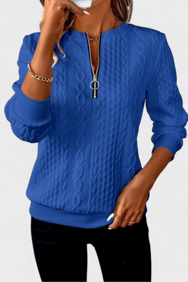 Maglione Da Donna Con Collo Alto E Mezza Zip, immagine 12