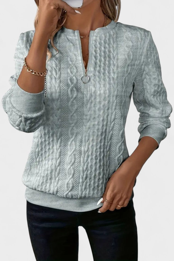 Maglione Da Donna Con Collo Alto E Mezza Zip, immagine 4