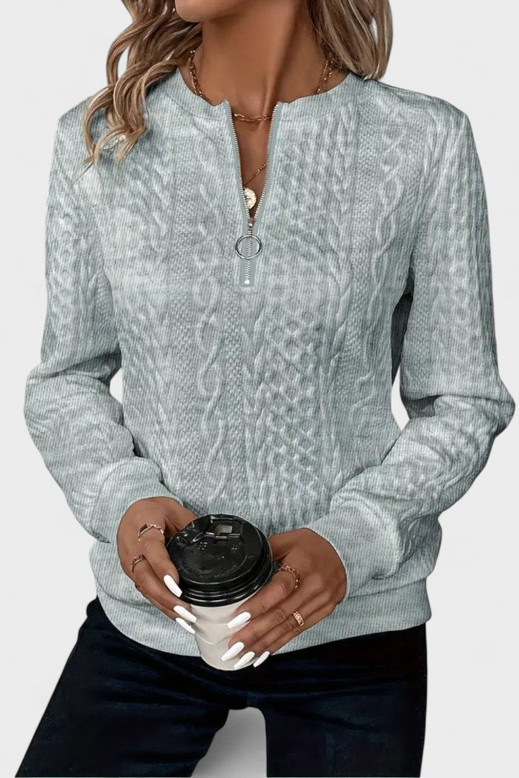 Maglione Da Donna Con Collo Alto E Mezza Zip, immagine 5