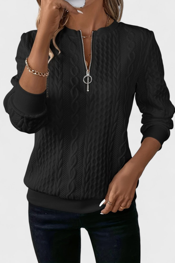 Maglione Da Donna Con Collo Alto E Mezza Zip, immagine 6