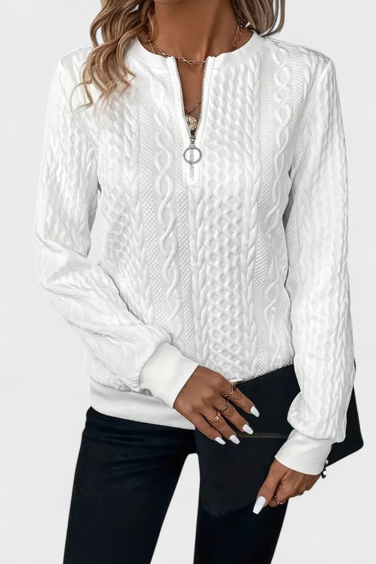 Maglione Da Donna Con Collo Alto E Mezza Zip, immagine 8
